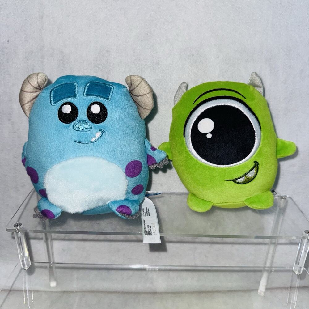 EUC Cuutopia 5" Monsters Inc. Mike and Sully Disney Pixar Mattel Squish Plushes